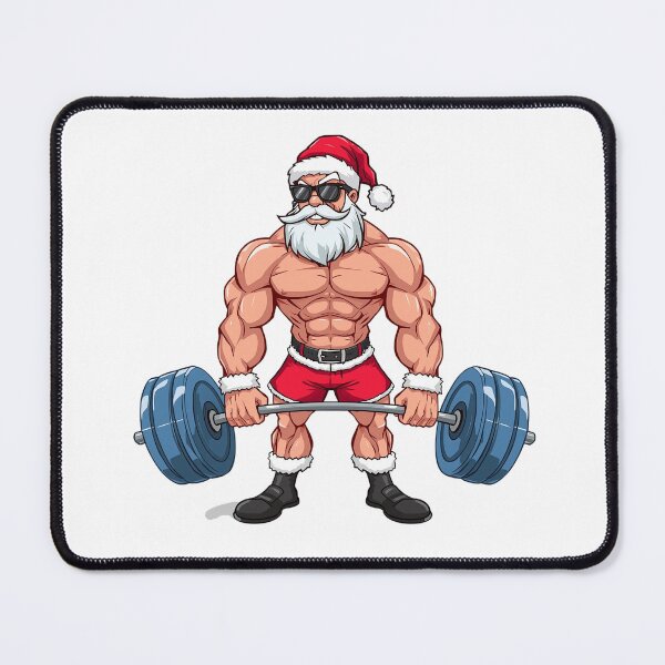 Item preview, Muscular Santa Claus Deadlift Cartoon – Strong Fitness Santa Bodybuilder Illustration designed and sold by PixelVibe782.