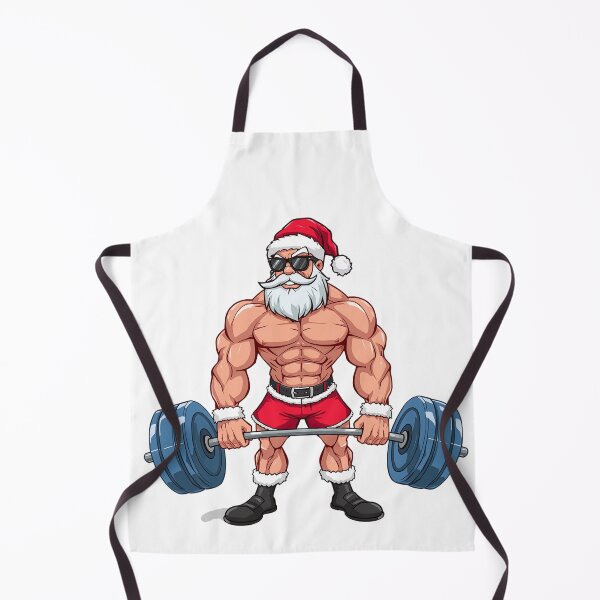 Item preview, Muscular Santa Claus Deadlift Cartoon – Strong Fitness Santa Bodybuilder Illustration designed and sold by PixelVibe782.