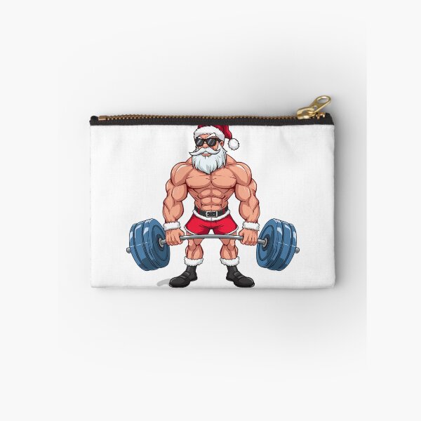 Item preview, Muscular Santa Claus Deadlift Cartoon – Strong Fitness Santa Bodybuilder Illustration designed and sold by PixelVibe782.
