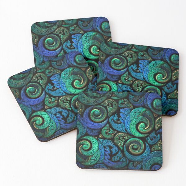 Item preview, New Zealand Māori Paua Pattern Koru Design 589 designed and sold by GrinGalore.