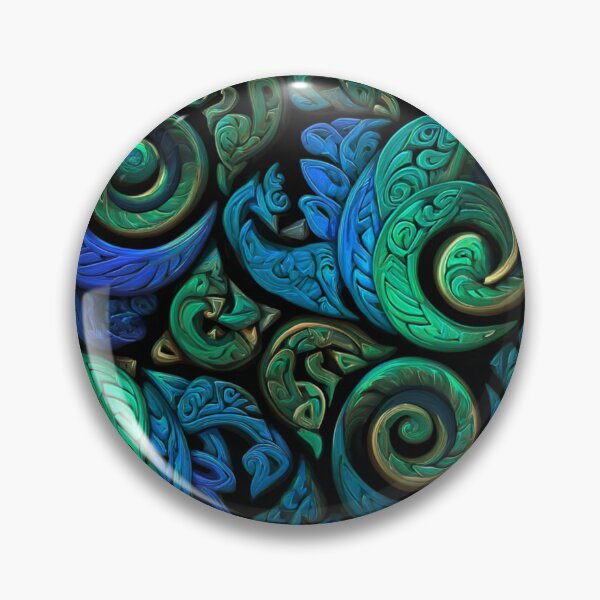 Item preview, New Zealand Māori Paua Pattern Koru Design 589 designed and sold by GrinGalore.