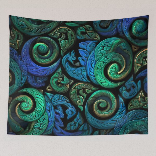 Item preview, New Zealand Māori Paua Pattern Koru Design 589 designed and sold by GrinGalore.
