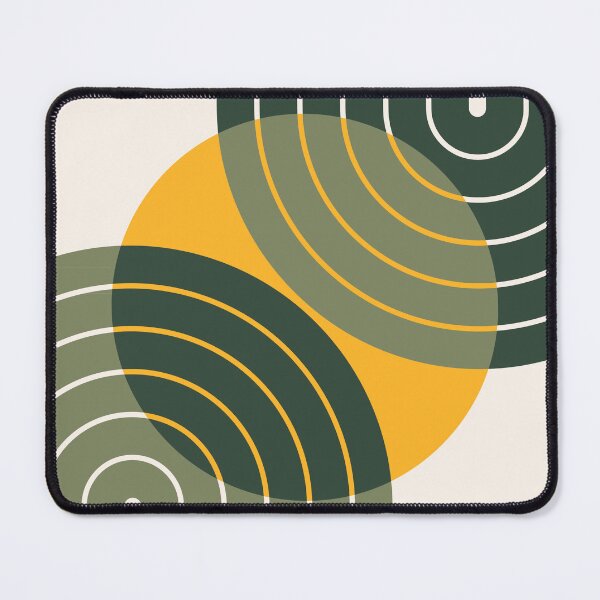 Item preview, Midcentury Modern Geometric Rainbow Sun Abstract in Sage Pine Green designed and sold by nineFlorals.
