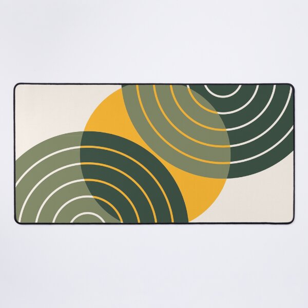 Item preview, Midcentury Modern Geometric Rainbow Sun Abstract in Sage Pine Green designed and sold by nineFlorals.