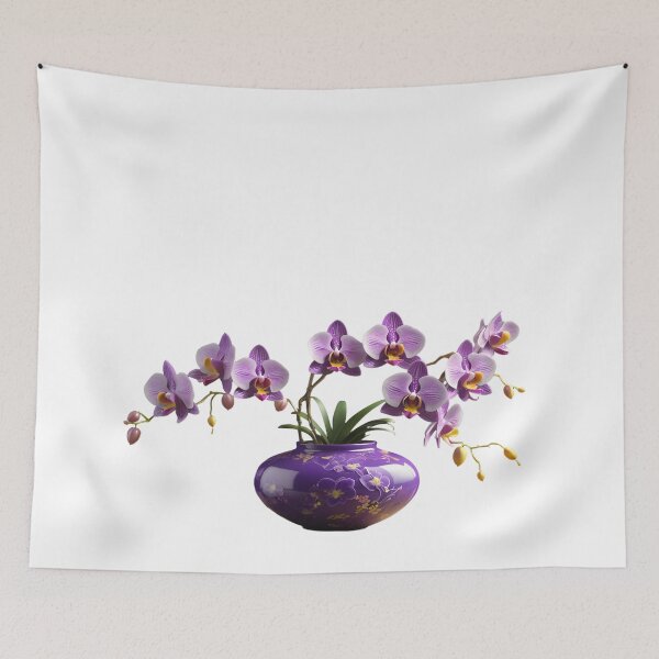 Item preview, Vibrant Phalaenopsis Orchid Arrangement in Purple Floral Vase designed and sold by Maldives-Art.