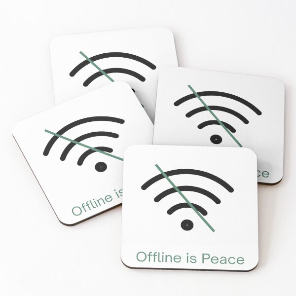 Item preview, Offline Is Peace – Calm Life Minimal Design | Minimal Art Design for Introverts | Gift for Calm Introverts designed and sold by YasirHamidDesigns .