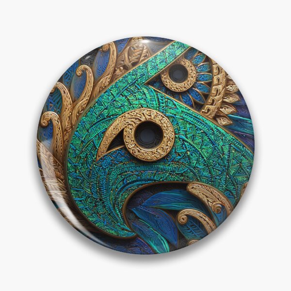 Item preview, New Zealand Māori Paua Pattern Koru Design 590 designed and sold by GrinGalore.
