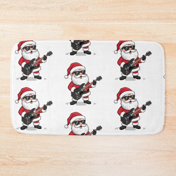 Item preview, Rockstar Santa Claus Cartoon – Cool Santa Playing Electric Guitar Illustration designed and sold by PixelVibe782.