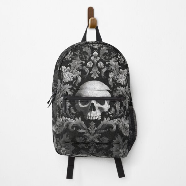 Item preview, Skull Damask Floral Goth Branches Pattern designed and sold by GrinGalore.