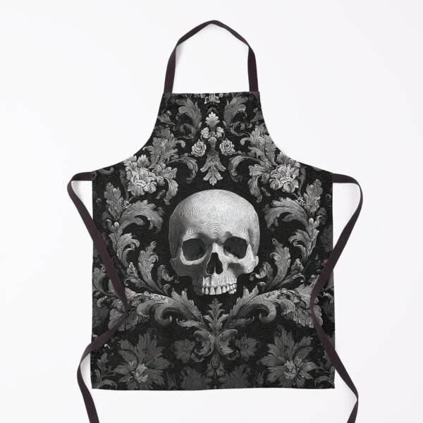 Item preview, Skull Damask Floral Goth Branches Pattern designed and sold by GrinGalore.