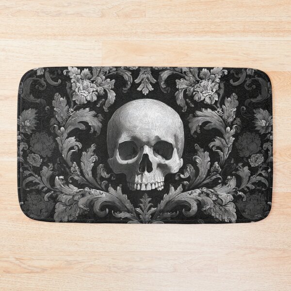 Item preview, Skull Damask Floral Goth Branches Pattern designed and sold by GrinGalore.