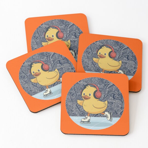 Item preview, Skating Duck with Headphones – Cute Ice Rink designed and sold by INNERSELFART.
