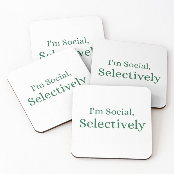 Item preview, I’m Social Selectively – Minimalist Introvert Quote Design | Minimal Art Design for Introverts | Gift for Calm Introverts designed and sold by YasirHamidDesigns .