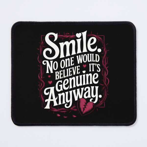 Item preview, Smile Statement Surrounded by Pink Thorns and Emotional Irony designed and sold by SplashTastic.