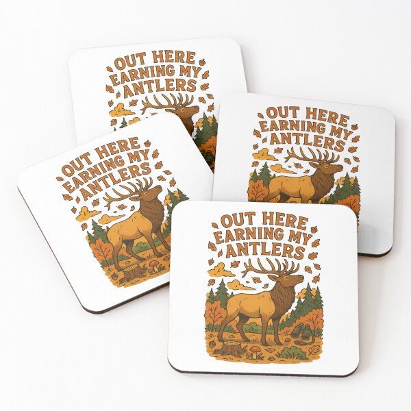 Item preview, Out Here Earning My Antlers – Elk Hiking Outdoors Adventure Design designed and sold by inkoutninja.