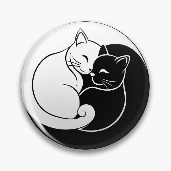 Item preview, Cat hugs, black and white, yin yang, cat day sticker  designed and sold by NatalkaP.