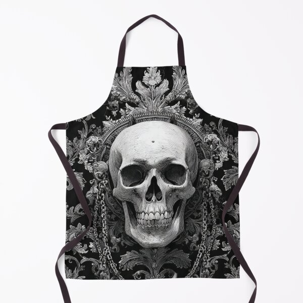 Item preview, Skull Damask Chain Floral Goth Branches Pattern designed and sold by GrinGalore.