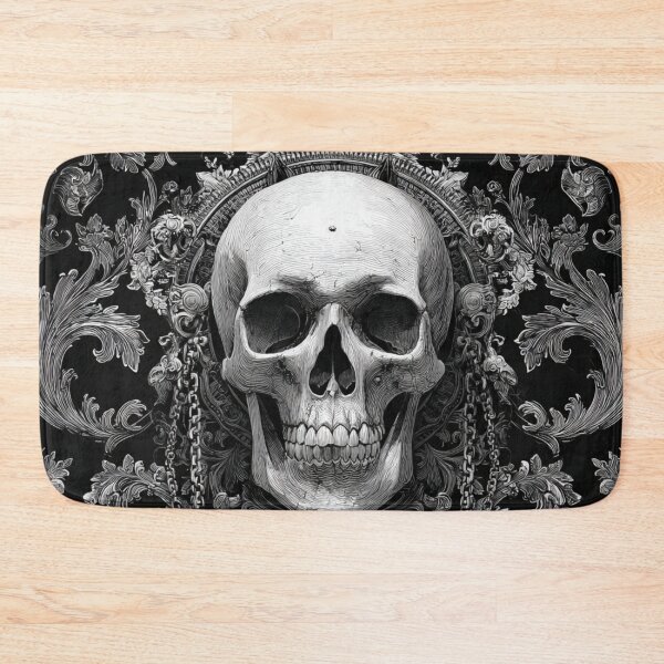 Item preview, Skull Damask Chain Floral Goth Branches Pattern designed and sold by GrinGalore.
