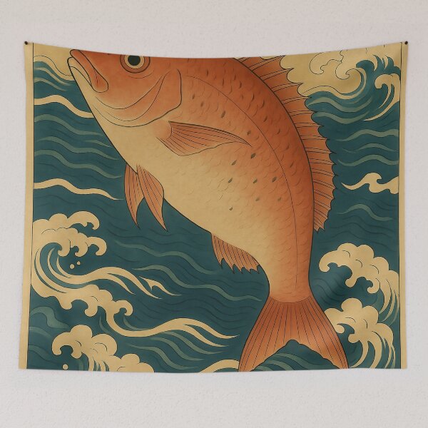 Item preview, Ukiyo-e Style Red Sea Bream ( MADAI ) designed and sold by Nature Oracle Ukiyo.