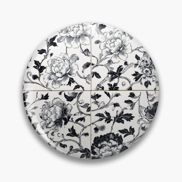 Item preview, Royal Delft Black Flower Pattern designed and sold by GrinGalore.