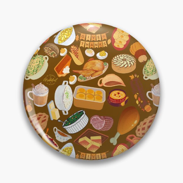 Item preview, Brown Thanksgiving Feast Pattern — Cozy Autumn Food & Holiday Dinner Design designed and sold by StudioSamanthaa.