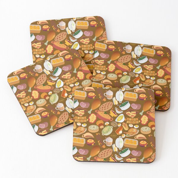 Item preview, Brown Thanksgiving Feast Pattern — Cozy Autumn Food & Holiday Dinner Design designed and sold by StudioSamanthaa.