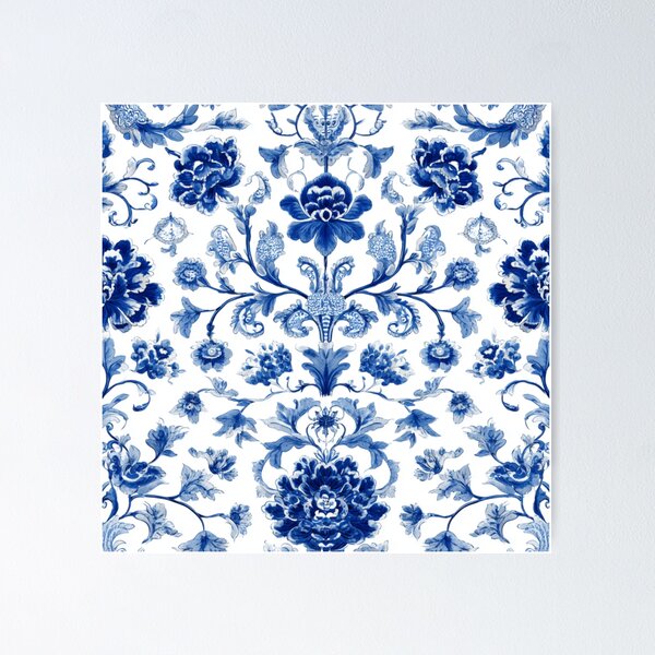 Item preview, Royal Delft Blue Branches Flowers Pattern designed and sold by GrinGalore.