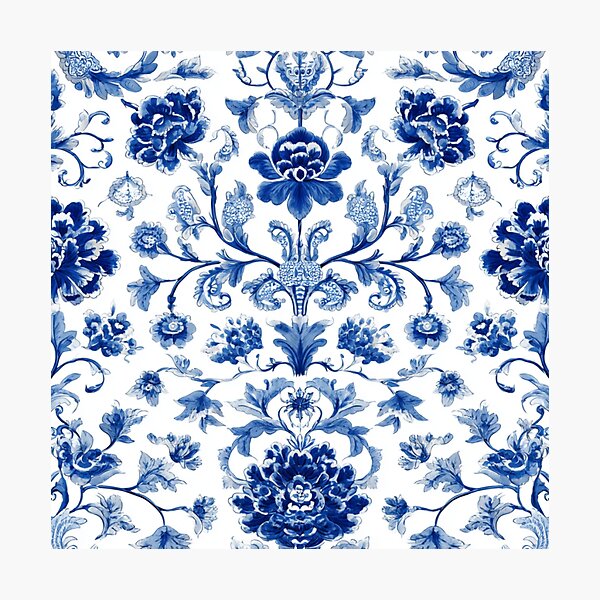 Item preview, Royal Delft Blue Branches Flowers Pattern designed and sold by GrinGalore.