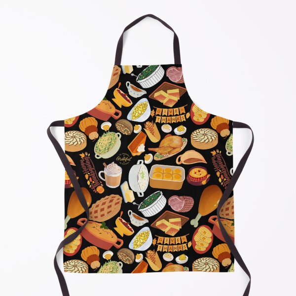 Item preview, Black Thanksgiving Feast Pattern — Cozy Autumn Food & Holiday Dinner Design designed and sold by StudioSamanthaa.
