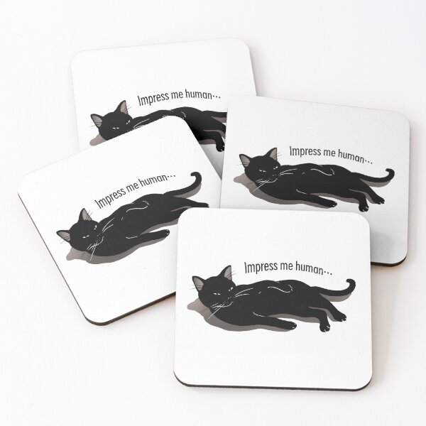 Item preview, Black cat say - Impress me human, cat sticker, cat day sticker, black cat, sticker ,design illustration designed and sold by NatalkaP.