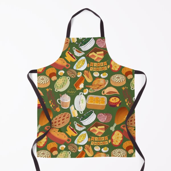 Item preview, Dark green Thanksgiving Feast Pattern — Cozy Autumn Food & Holiday Dinner Design designed and sold by StudioSamanthaa.