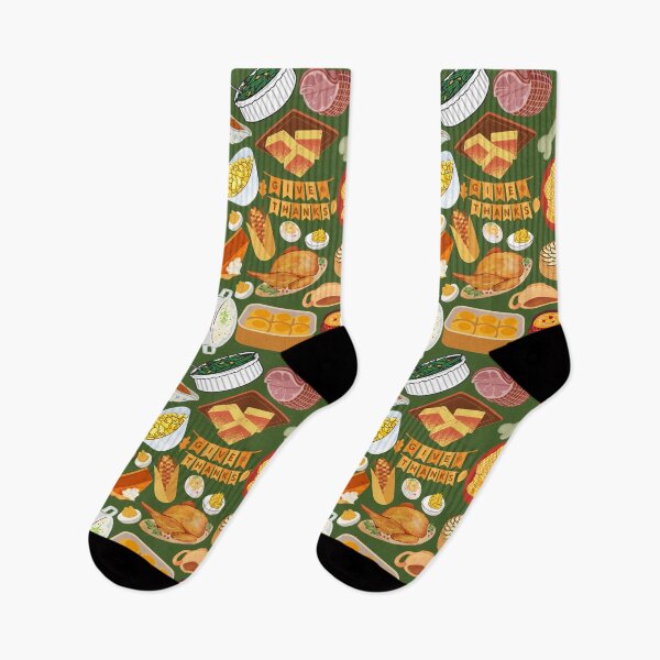 Item preview, Dark green Thanksgiving Feast Pattern — Cozy Autumn Food & Holiday Dinner Design designed and sold by StudioSamanthaa.