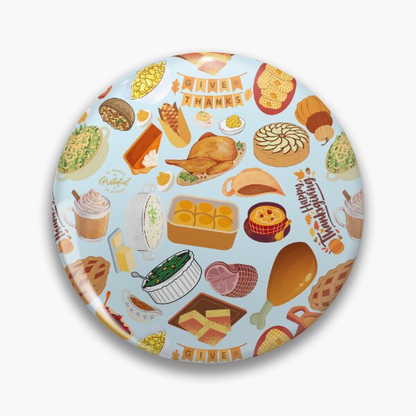 Item preview, Light Blue Thanksgiving Feast Pattern — Cozy Autumn Food & Holiday Dinner Design designed and sold by StudioSamanthaa.