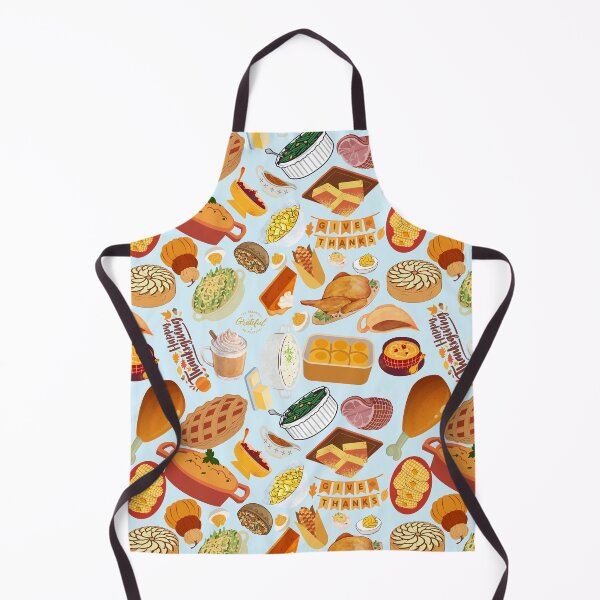 Item preview, Light Blue Thanksgiving Feast Pattern — Cozy Autumn Food & Holiday Dinner Design designed and sold by StudioSamanthaa.