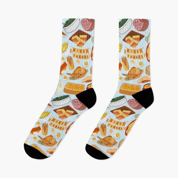 Item preview, Light Blue Thanksgiving Feast Pattern — Cozy Autumn Food & Holiday Dinner Design designed and sold by StudioSamanthaa.