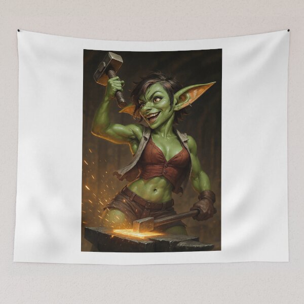 Item preview, Sexy goblin blacksmith   designed and sold by CathryneDelamort.