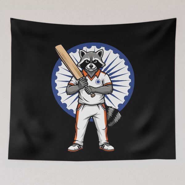 Item preview, Indian Cricket Raccoon Mascot Batter designed and sold by k3rstman1.