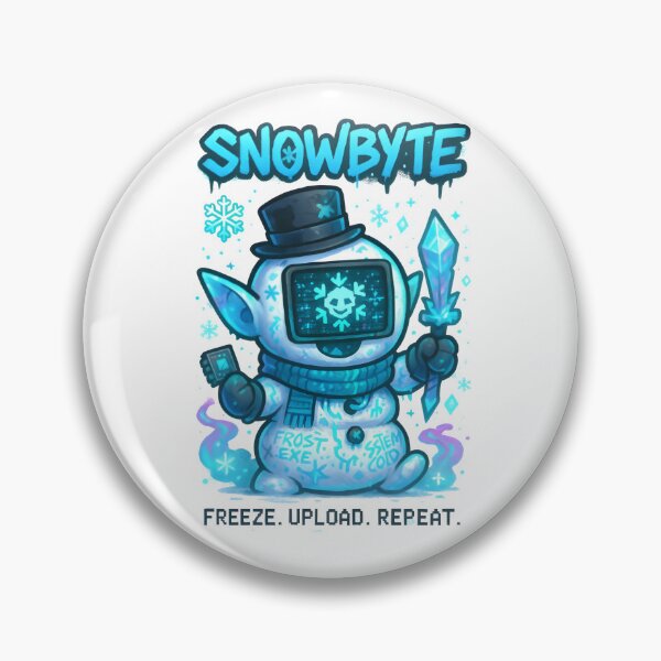 Artikelvorschau, Snowbyte – Chibi-Schneegolem | Glitch-Frost-Graffiti-Design entworfen und verkauft von Snackwear Apparel.
