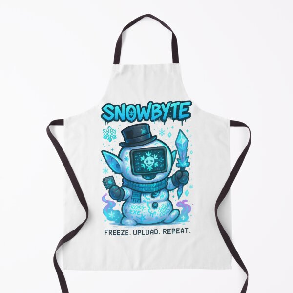 Artikelvorschau, Snowbyte – Chibi-Schneegolem | Glitch-Frost-Graffiti-Design entworfen und verkauft von Snackwear Apparel.