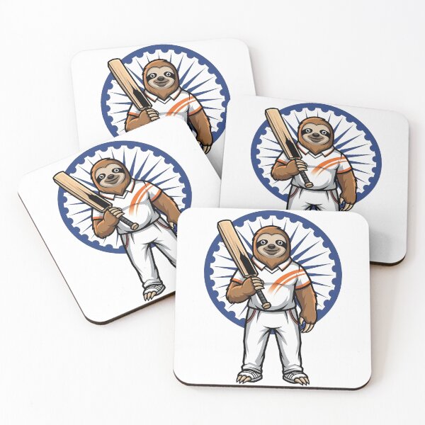 Item preview, Sloth Cricket Player India Mascot designed and sold by k3rstman1.