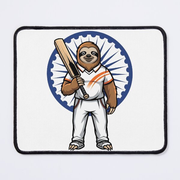 Item preview, Sloth Cricket Player India Mascot designed and sold by k3rstman1.