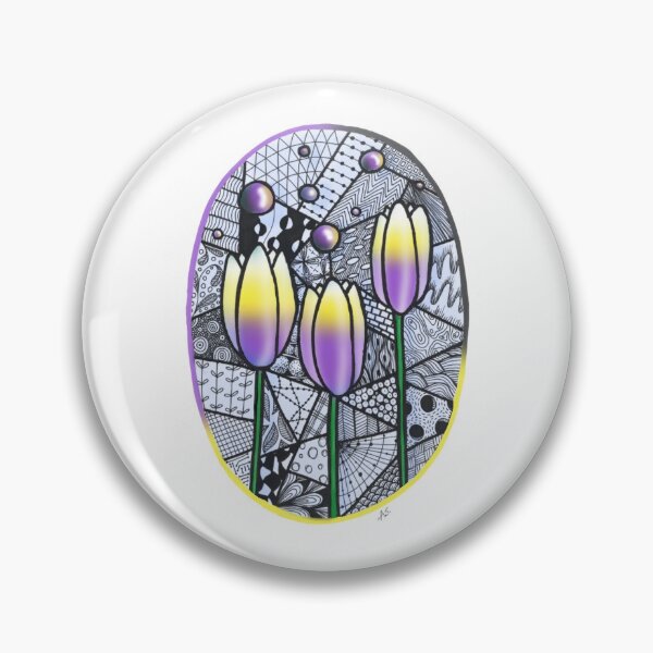 Item preview, Tulip Stained Glass Nonbinary Pride designed and sold by Chaos and Chlorophyll.