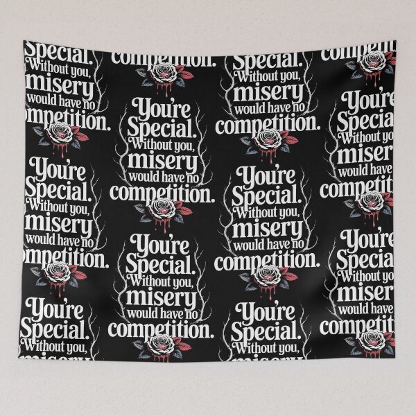 Item preview, Thorn-Framed Sarcasm with White and Red Rose Detail designed and sold by SplashTastic.