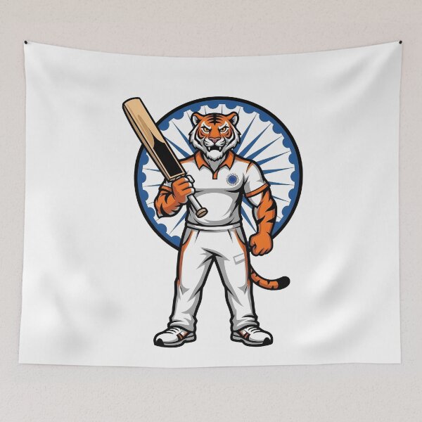 Item preview, Indian Cricket Tiger Mascot Batting designed and sold by k3rstman1.
