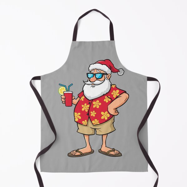 Item preview, Vacation Santa Claus Cartoon – Funny Tropical Santa with Drink Illustration designed and sold by PixelVibe782.