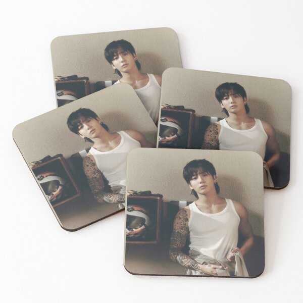 Item preview, Jungkook with tattoos and white tank top, JK BTS aura designed and sold by loveiscosmic.