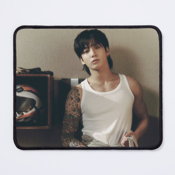 Item preview, Jungkook with tattoos and white tank top, JK BTS aura designed and sold by loveiscosmic.