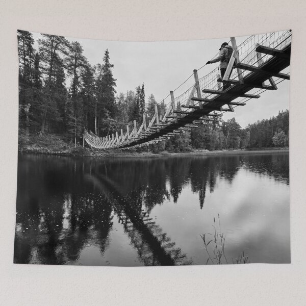Item preview, Crossing the river. Kuusamo, Pieni karhunkierros 2025 bw designed and sold by Jouko Lehto Photography.