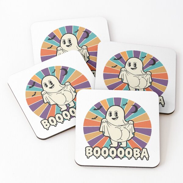 Item preview, BOOOOОВА - Funny Ghost Butt Halloween Pun Retro Design designed and sold by j-2k.