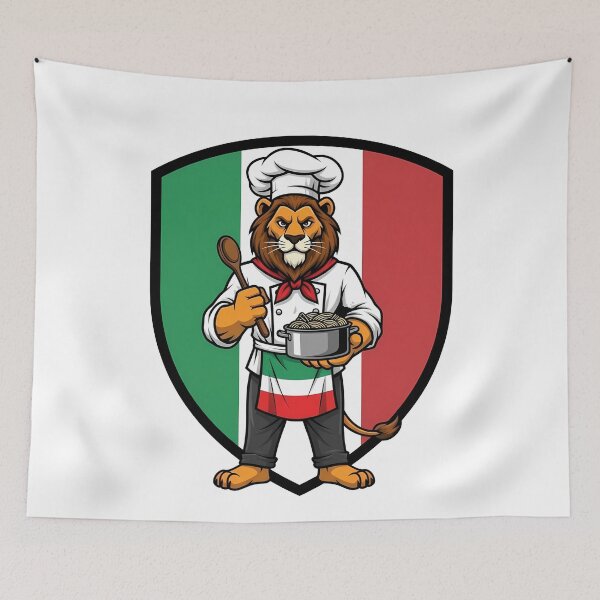 Item preview, Italian Chef Lion Pasta Mascot designed and sold by k3rstman1.